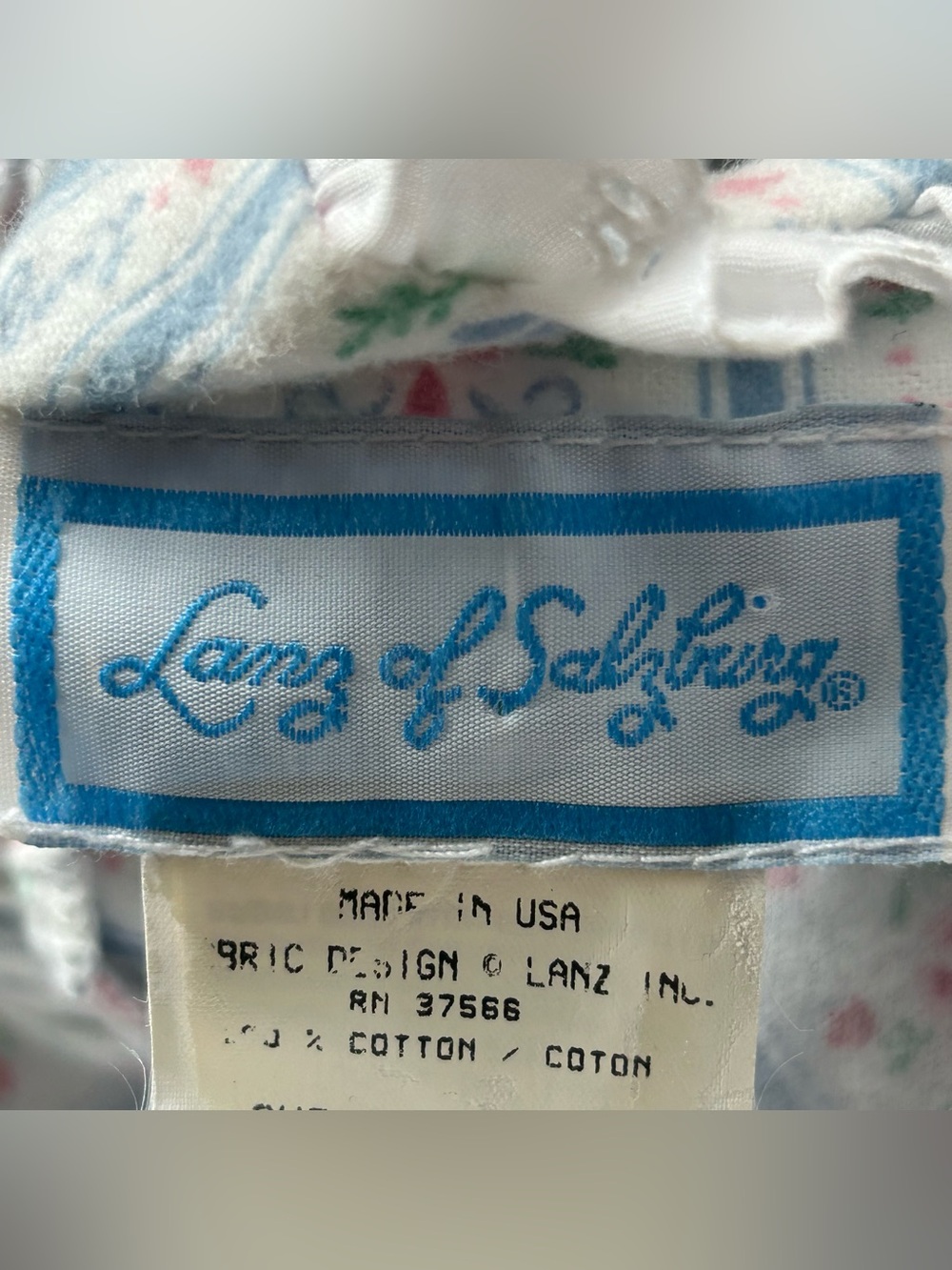 Lanz of Salzburg Traditional Flannel Nightgown Size Small Floral Tyrolean Sleep - Picture 2 of 9